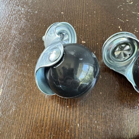 Castor Wheels Set Of 4 (2 Locking) Swivel Spherical Globe Shape - Picture 5 of 6